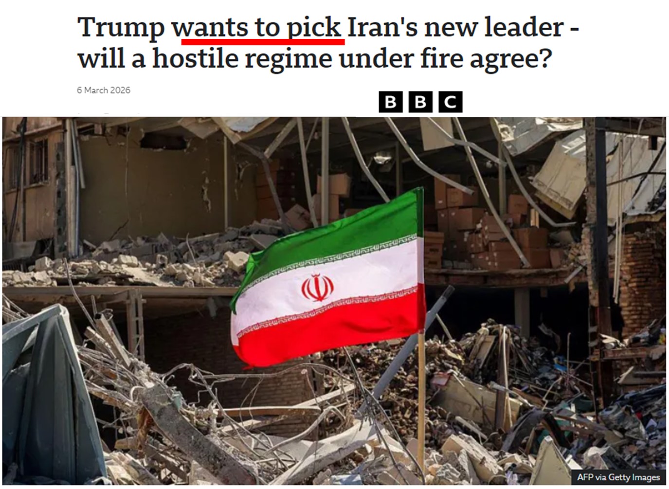 Donald John Trump Wants To Pick Iran NEXT Leader