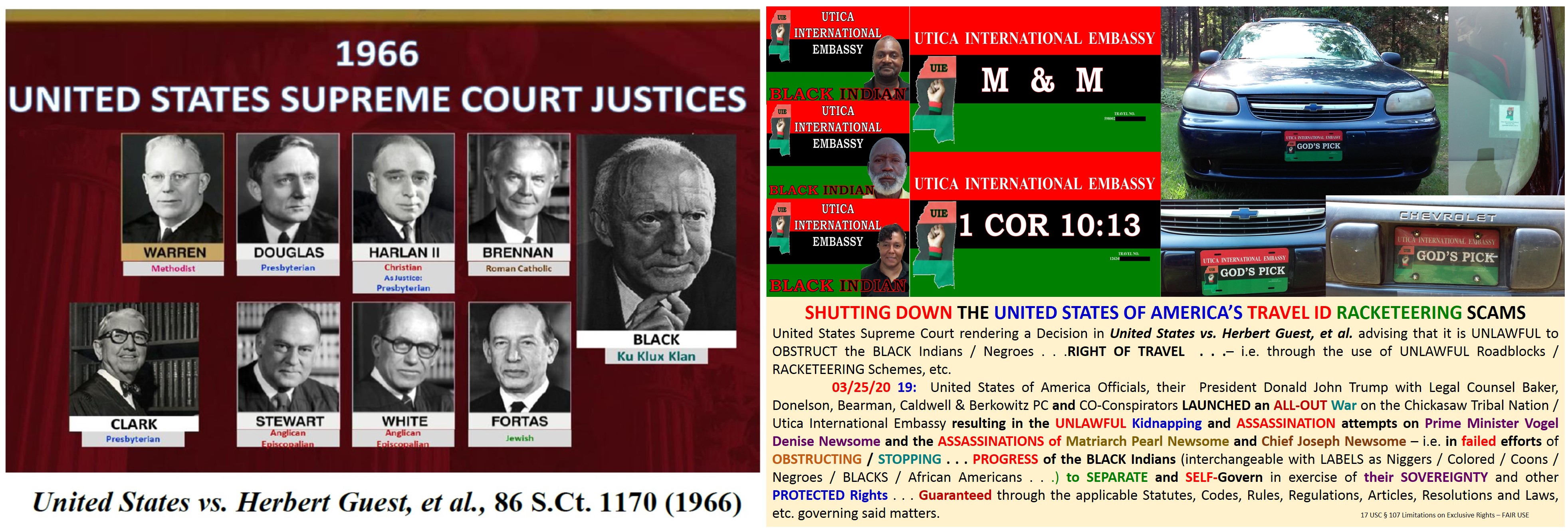 Supreme Court Of The United States United States vs Herbert Guest BLACK Indians Right Of Travel