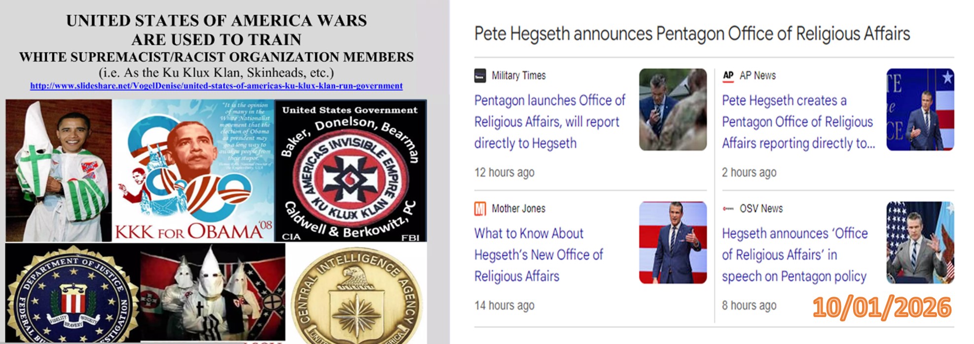 United States Secretary Of Defense Pete Hegseth USA Wars Used To Train White Supremacists